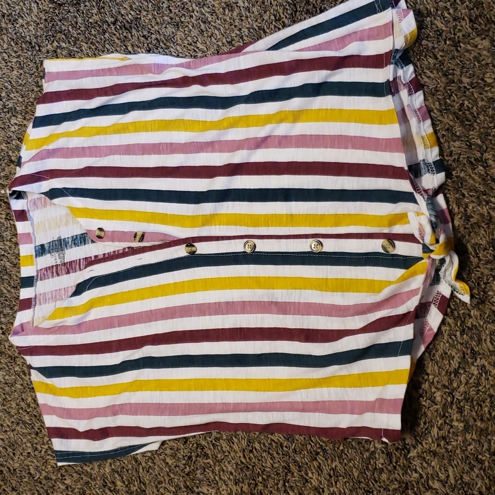 Bobbie Brooks Multicolor Striped Button Down Shirt